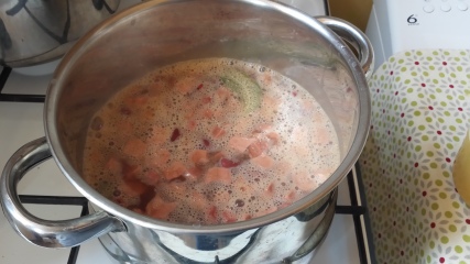 Add, stir and put on for boiling